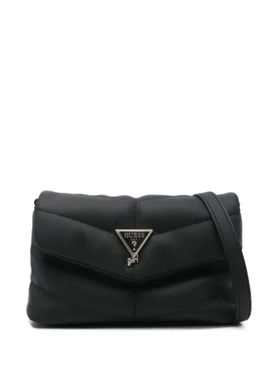 Guess Quilted Logo Cross Body Bag In Black