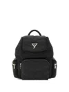 Guess Quilted Logo-plaque Backpack In Black