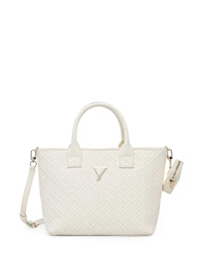 Guess Kids' Quilted Logo-embossed Tote Bag In White
