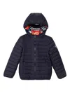 Guess Quilted Patterned-lining Padded Jacket In Blue