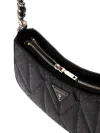 Guess Quilted Polyurethane Shoulder Bag In Black