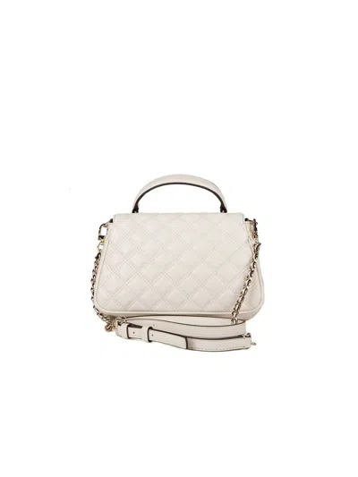 Guess Quilted Polyurethane Top Handle Bag In Beige