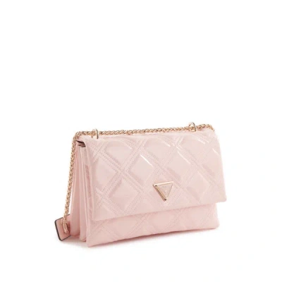 Guess Quilted Shoulder Bag In Pink