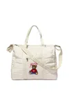 Guess Quilted Teddy-patch Changing Bag In White