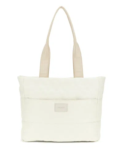 Guess Quilted Top-handle Bag In White