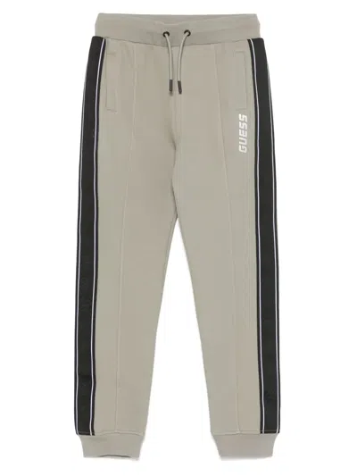 Guess Kids' Raised-logo Track Pants In 绿色
