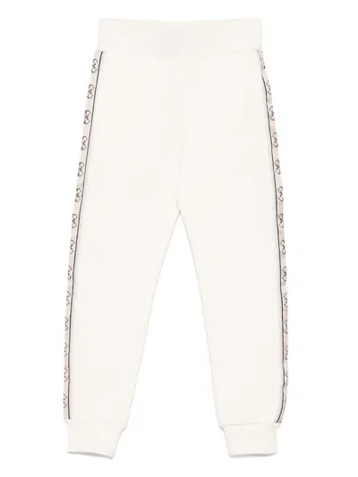 Guess Kids' Raised-logo Track Pants In Neutrals