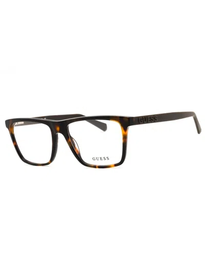 Guess Rectangular Acetate Men's Eyeglasses In Yellow