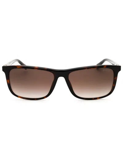 Guess Rectangular Gradient Sunglasses For Men In Brown