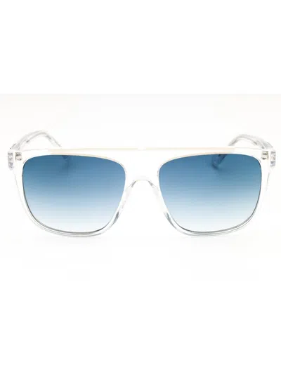 Guess Rectangular Injected Propionate Men's Sunglasses In Blue