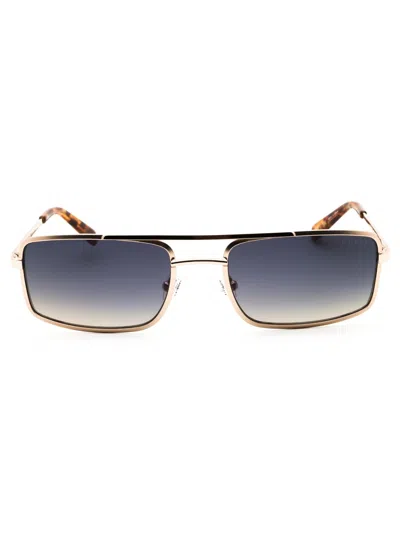 Guess Rectangular Men's Sunglasses - Stylish Metal Frame In Blue