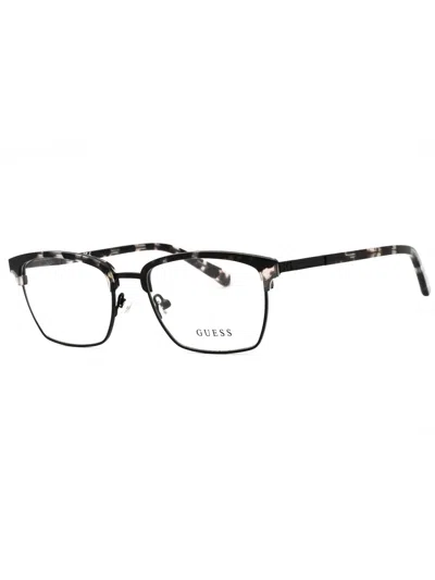 Guess Rectangular Metal Eyeglasses For Men - Model Gu50062 In Black