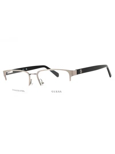 Guess Rectangular Metal Eyeglasses For Men - Sleek Design In Gray
