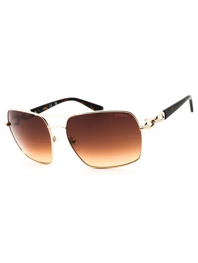 Guess Rectangular Metal Women's Sunglasses In Gold