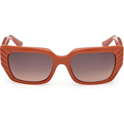 Guess Rectangular Sunglasses In Brown
