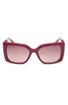 Guess Rectangular Sunglasses In Burgundy