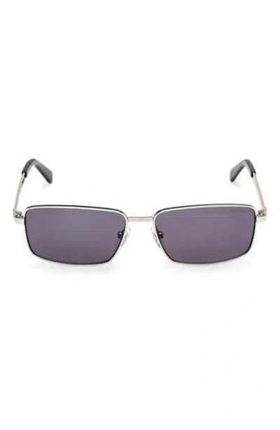 Guess Rectangular Sunglasses In Metallic