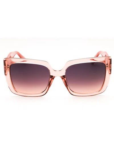 Guess Rectangular Women's Designer Sunglasses In Pink