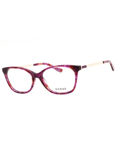 Guess Rectangular Women's Eyeglasses - Modern Acetate Design In Burgundy