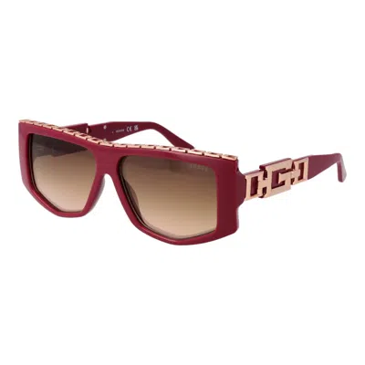 Guess Red Women Sunglasses In Brown