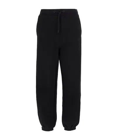 Guess Regular-fit Side-stripe Cotton Track Pants In Black