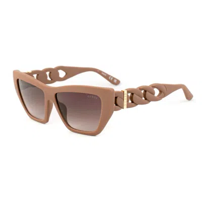 Guess Beige Resin Sunglasses In Brown