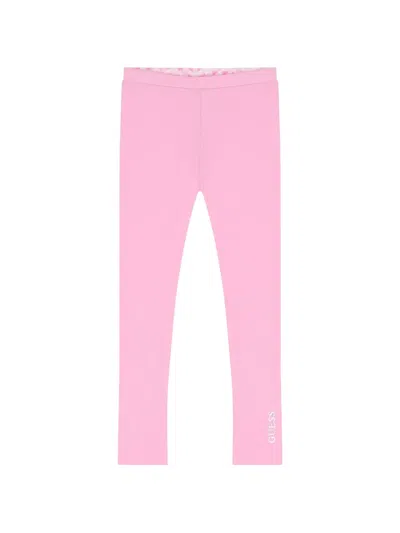 Guess Kids' Reversible Printed Trousers In Pink