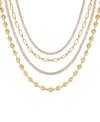 Guess Rhinestone Gold-tone Multi-row Necklace In Gold