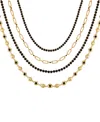 Guess Rhinestone Gold-tone Multi-row Necklace In Gold