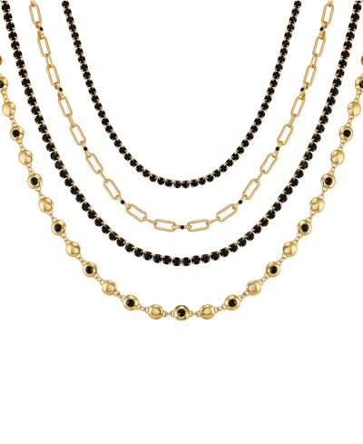 Guess Rhinestone Gold-tone Multi-row Necklace