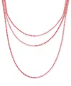 Guess Rhinestone Layered Tennis Necklace, 16" + 2" Extender In Rose,rose Gold