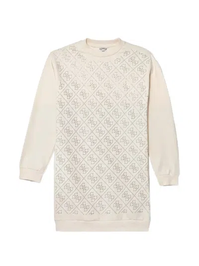Guess Kids' Rhinestone-embellished Dress In White