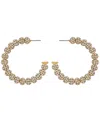 Guess Rhinestones Beaded C-hoop Earrings (also In Silver-tone) In Gold