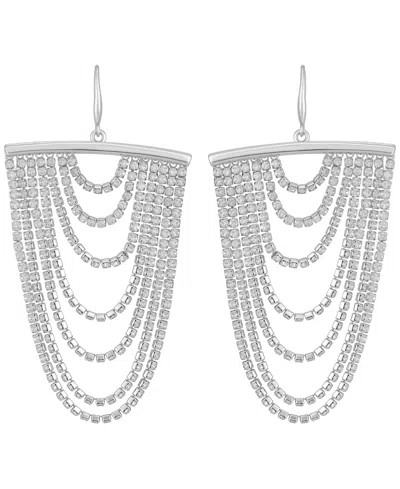 Guess Rhinestones Tassel Drop Earrings (also In Silver-tone)