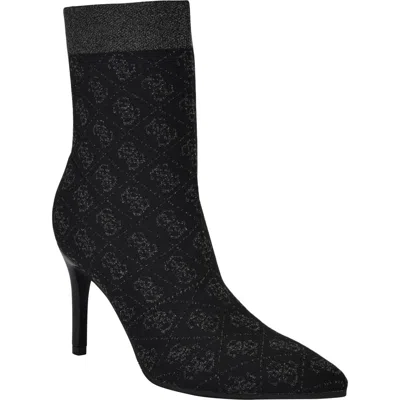 Guess Richerynt Knit Stiletto Bootie In Black