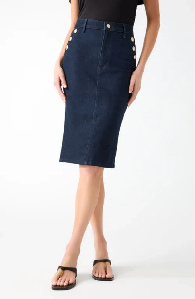 Guess Riley Midi Pencil Skirt In Blue