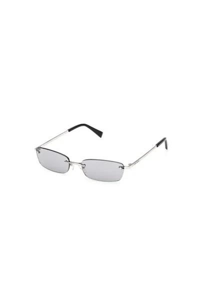 Guess Rimless Rectangular Sunglasses In Metallic
