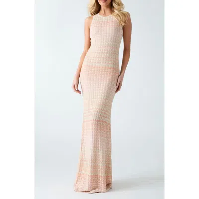 Guess Rosalyn Metallic Sleeveless Knit Maxi Dress In Multi