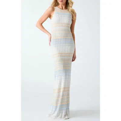 Guess Rosalyn Metallic Sleeveless Knit Maxi Dress In Multi