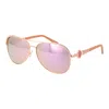 Guess Rose Gold Metal Sunglasses In Pink