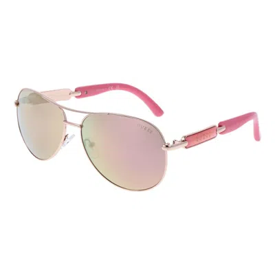 Guess Rose Gold Metal Sunglasses In Multi