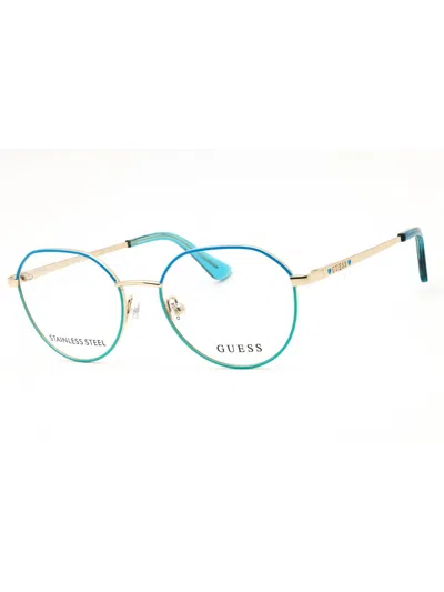 Guess Round Metal Women's Eyeglasses In Blue