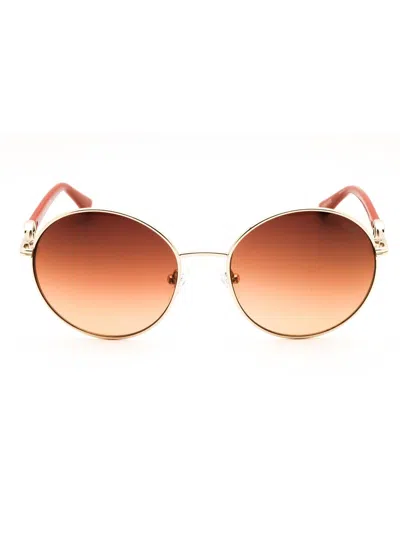 Guess Round Metal Women's Sunglasses In Orange