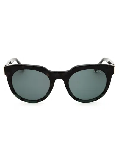 Guess Round Mini Acetate Sunglasses For Men In Green