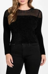 Guess Rowena Rib Chenille Sweater In Black