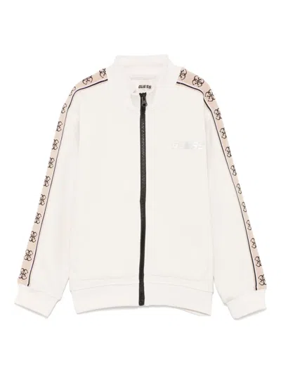 Guess Kids' Rubberised-logo Sweatshirt In Neutrals