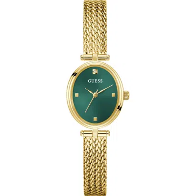Guess Ruby Oval Mesh Strap Watch, 24mm In Gold
