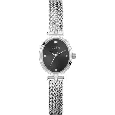 Guess Ruby Oval Mesh Strap Watch, 24mm In Silver