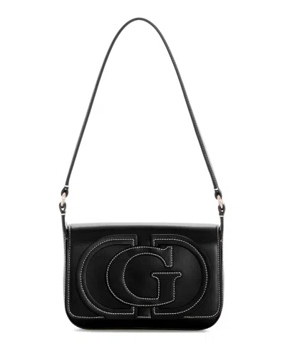 Guess Ruby Small Flap Shoulder Handbag In Black