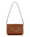 Guess Ruby Small Flap Shoulder Handbag In Caramel